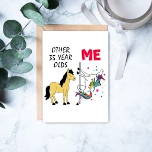 35Th Birthday Gifts For Women Other 35 Year Olds Me Unicorn Card 35 Years Old Birthday Gifts Card For Mom Wife Friend Sister Her