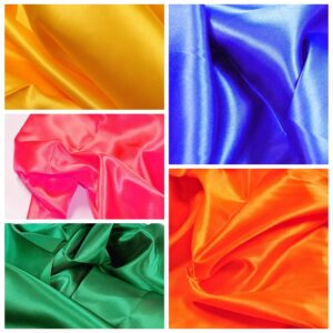 Satin Fat Quarter 18pcs 18inchX20.5inch 100% Polyester Poplin Fabric Solid Fabric Quilting Fabric Arts, DIY Crafts&Sewing Patchwork by 16 Kinds Color