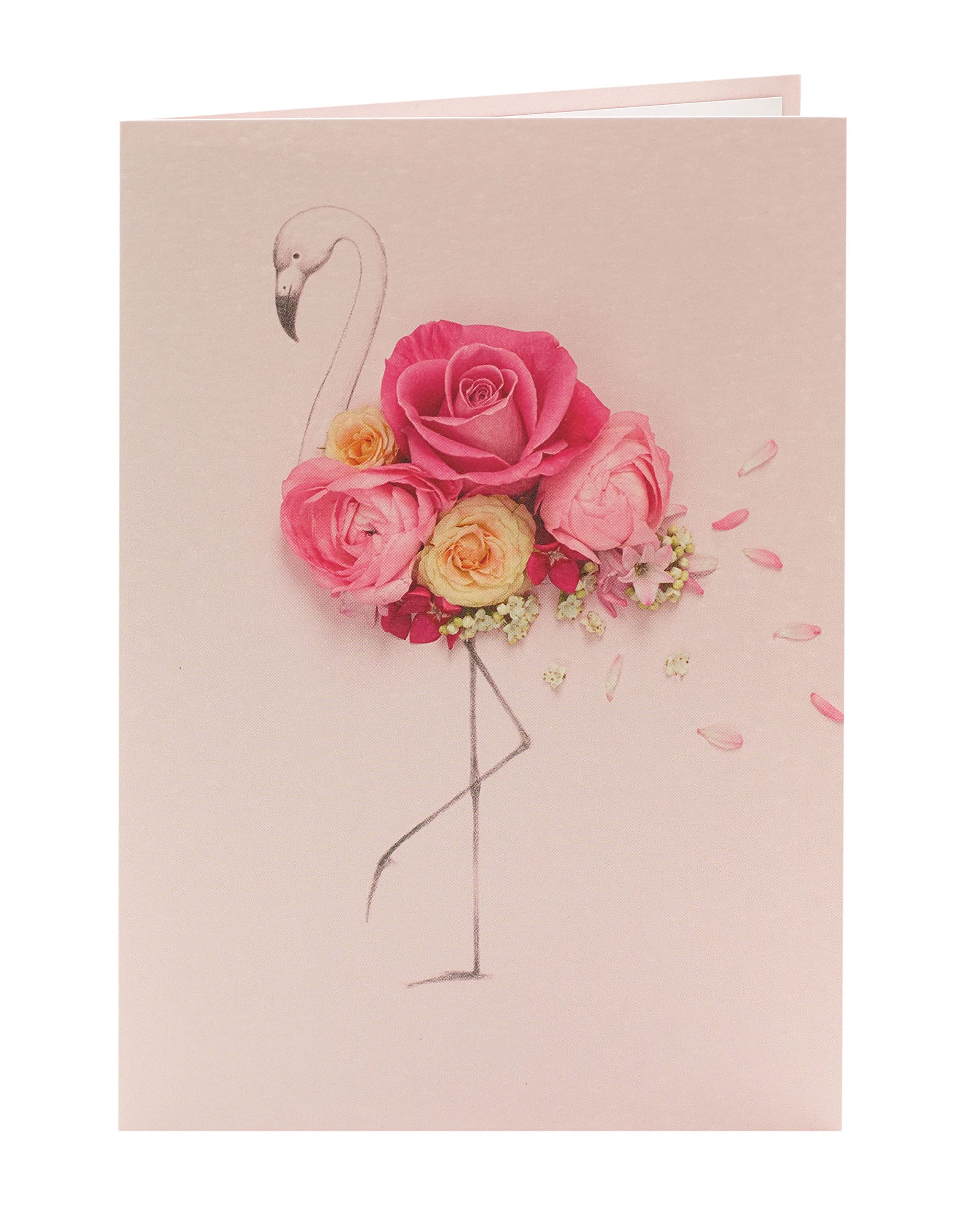 UK Greetings Birthday Card for Her - Birthday Card for Friend - Into the Meadow - Pink Floral Flamingo