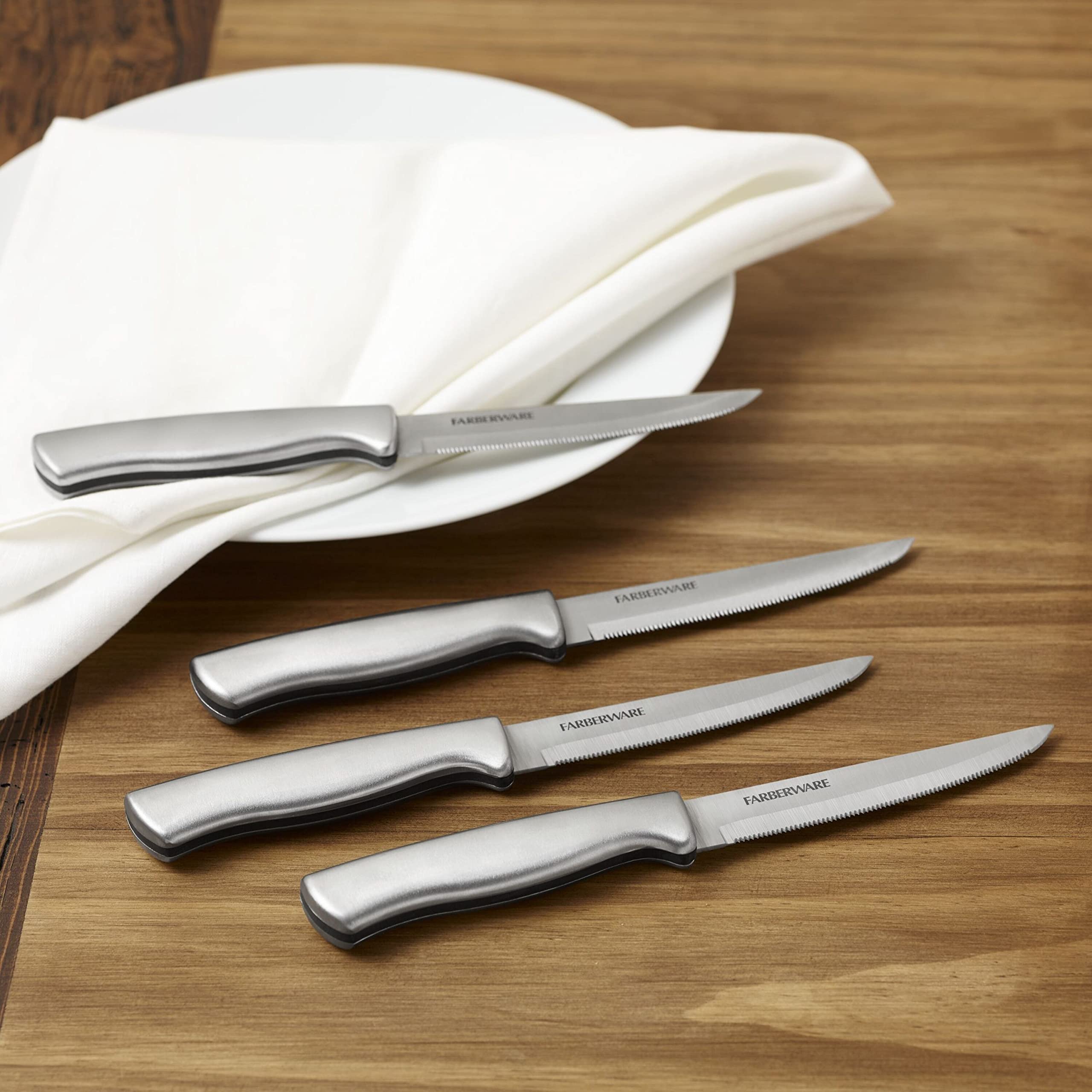 Farberware Stainless Steel Steak Knife Set, 8-Piece, Stainless Steel