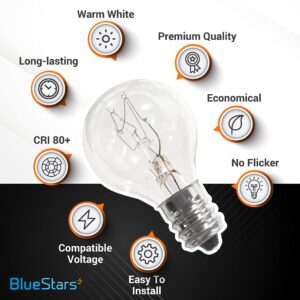 BlueStars G30 E12 20W Bulb for Christmas Decoration Middle Size Scentsy Warmers, Dimmable G30 Globe E12 Candelabra Base Clear Light Bulbs for Candle Wax Warmer, Long Last Lifespan - Pack of 8