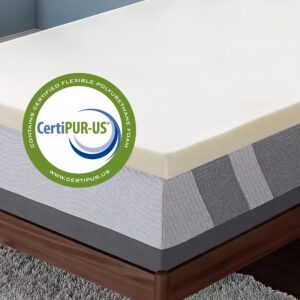 GREATON Breathable 1-inch Foam Mattress Topper with Perfect Body Support | Comfortable Mattress Topper for Ultimate Relaxation, Improves Back Pain, Heavy-Duty Structured Toppers, King, White