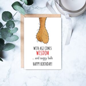 LillaGifts Birthday Cards For Him - Funny Rude Adult Theme Perfect For Birthday - Funny Anniversary Card For Husband And Boyfriend, 5 x 7 inches