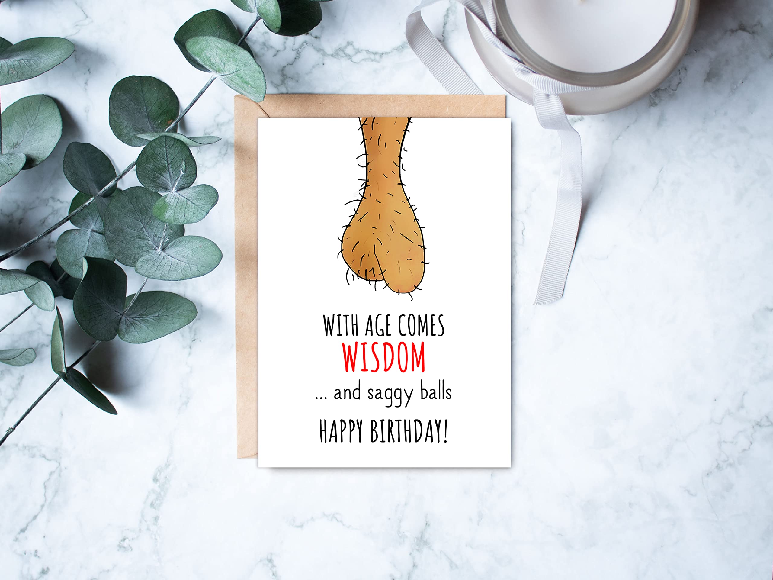 LillaGifts Birthday Cards For Him - Funny Rude Adult Theme Perfect For Birthday - Funny Anniversary Card For Husband And Boyfriend, 5 x 7 inches