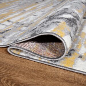 Rugshop Darwin Vintage Abstract Modern Area Rug 5' x 7' Yellow