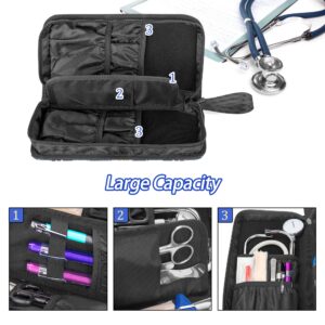 Damero Hard Stethoscope Case Holds 2 Stethoscopes, Stethoscope Carrying Case Compatible with 3M Littmann/ADC/Omron/MDF Stethoscope and Accessories, Blue Cats