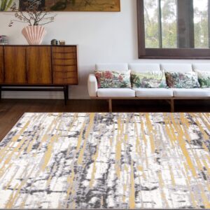 Rugshop Darwin Vintage Abstract Modern Area Rug 5' x 7' Yellow