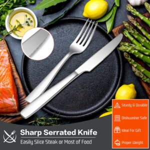 HaWare 18/10 Stainless Steel Flatware, 60-Piece Silverware Set Service for 12, Fancy Tableware Cutlery Set for Home Restaurant, Include Knife Fork Spoon, Mirror Finish Eating Utensils, Dishwasher Safe