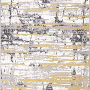 Rugshop Darwin Vintage Abstract Modern Area Rug 5' x 7' Yellow