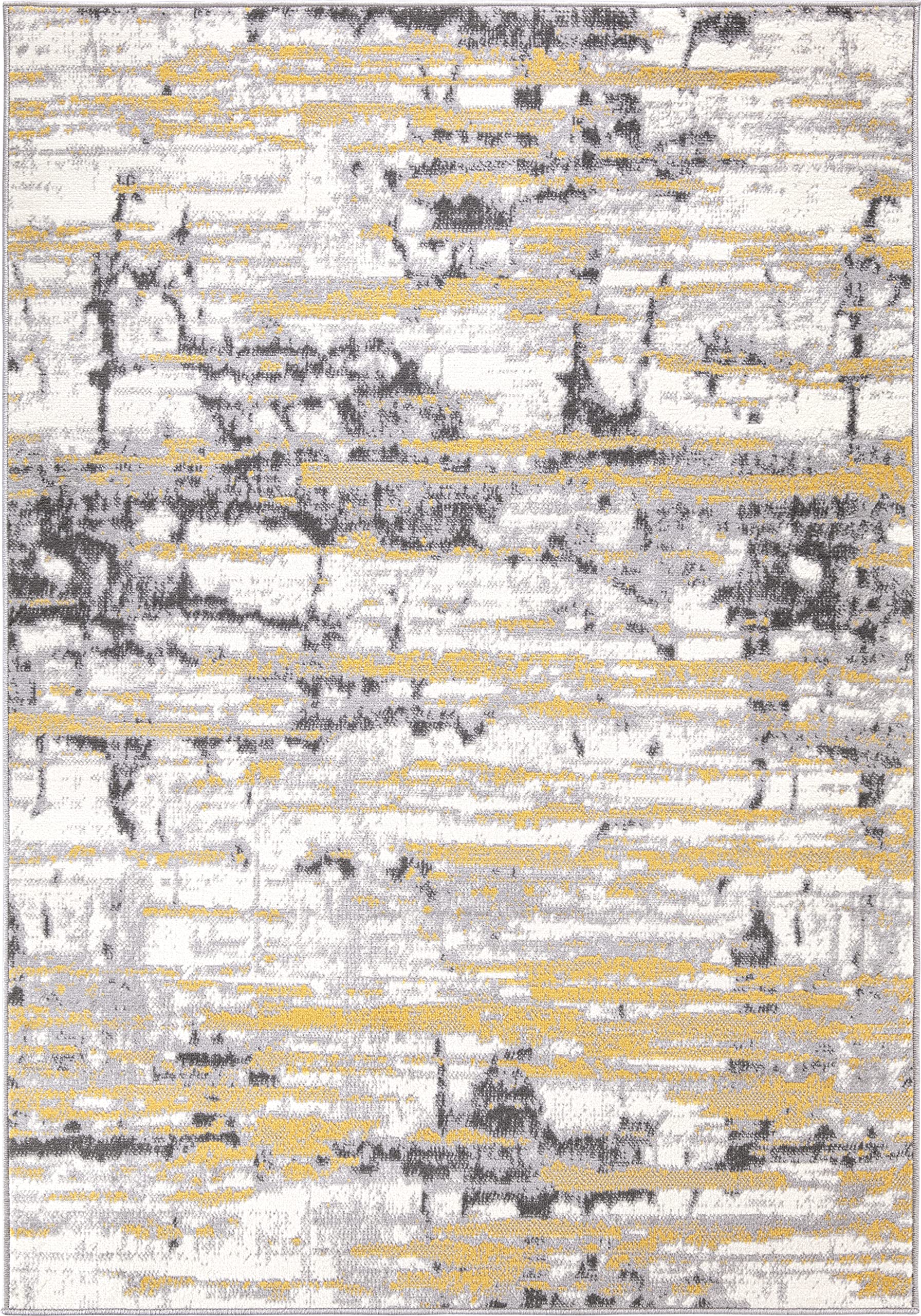 Rugshop Darwin Vintage Abstract Modern Area Rug 5' x 7' Yellow