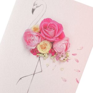 UK Greetings Birthday Card for Her - Birthday Card for Friend - Into the Meadow - Pink Floral Flamingo