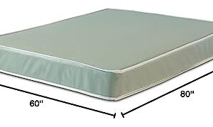 Treaton, Pressure Relieving & Cooling Tight Top Pocket Coil Hybrid Queen Mattress - 8-inch Water Proof Vinyl Medium Firm Mattres, Great for Hospital and Institutional Use, Bed in Box, Green