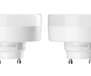 Legental 10w LED Puck GU24 Squat Light Bulb,18w Low Profile Spring CFL Equivalent,25000hrs Lifespan,1000LM,Cool White(5000K),120-277V, Damp Location Suitable,UL Listed, 2 Pack