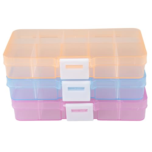 Craft County Plastic Bead Organizer – Clear – Customizable Compartments – Perfect for Organizing Small Items