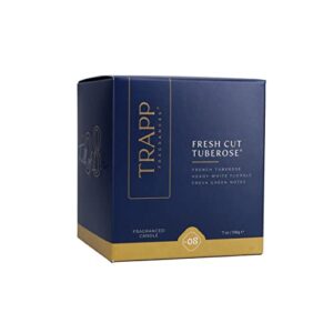 Trapp - No. 8 Fresh Cut Tuberose - 7 oz. Signature Candle - Aromatic Home Fragrance with Floral Scent of French Tuberose, Heady White Florals, & Fresh Green Notes Notes - Petrolatum Wax