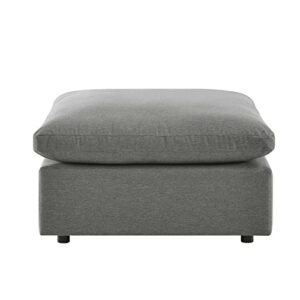 Modway EEI-4903-CHA Commix Overstuffed Outdoor Patio Ottoman, Charcoal