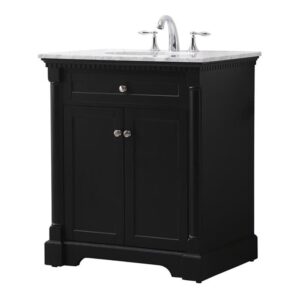 elegant decor indoor modern under sink bathroom fixtures storage organizer cabinet 36 inch single bathroom vanity - teak