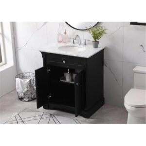 Elegant Decor Indoor Modern Under Sink Bathroom Fixtures Storage Organizer Cabinet 36 inch Single Bathroom Vanity - Teak