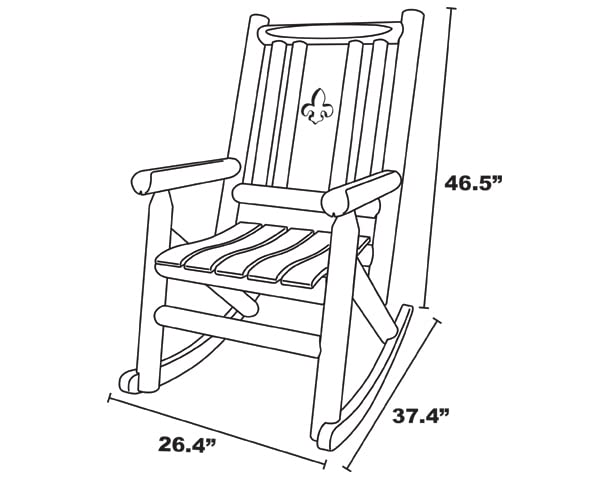 Leigh Country Amberlog Single Rocker with Fleur-De-Lis Cutout Rocking Chair, Brown