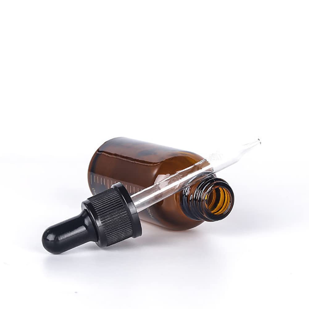 UUYYEO 4 Pcs Empty Amber Glass Bottles Graduated Dropper Bottles Essential Oil Bottles Cosmetic Vials Containers with Graduated Dropper 20ml