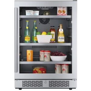 avallon abr242sgrh 24 inch wide 140 can energy efficient beverage center with led lighting, double pane glass, touch control panel and right swing door