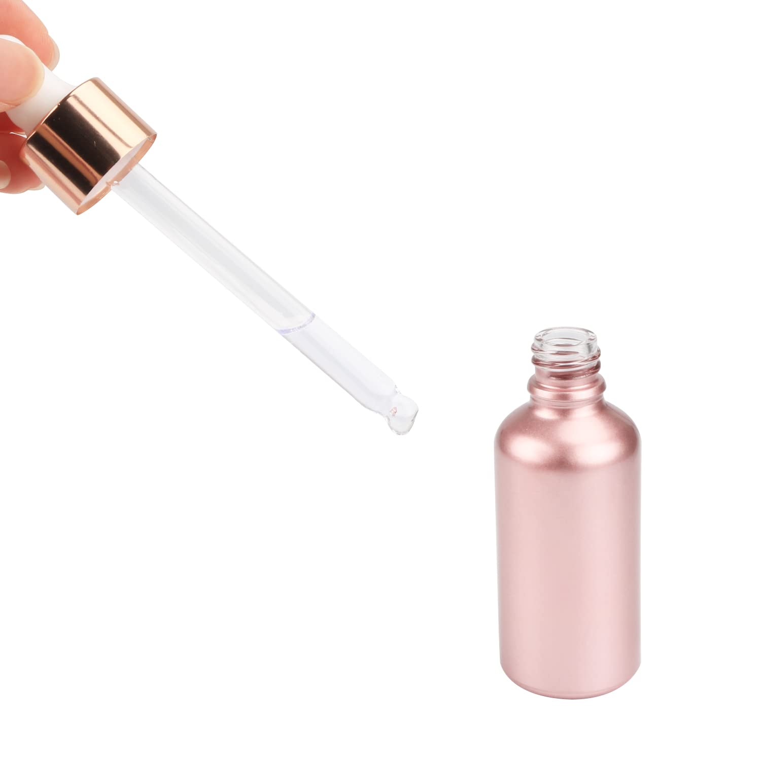 12 Pack Pink Glass Dropper Bottle Essential Oils Bottle With Glass Eye Dropper Perfume Sample Container Glass Vials For Liquids (30ml/1oz)