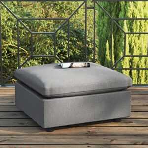 Modway EEI-4903-CHA Commix Overstuffed Outdoor Patio Ottoman, Charcoal