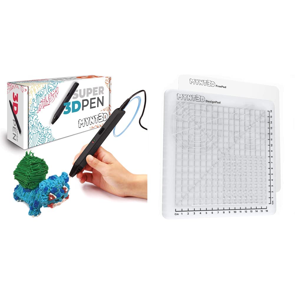 MYNT3D Super 3D Pen and Mat Kit ‚Äì Draw in 3D Using ABS and PLA Filaments