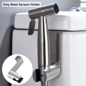 Bidet Sprayer Holder,Stainless Steel Hanging Rack Punch-Free Toilet Bidet Holder,Holder Hook Hanger for Hand Shower Toilet Bidet Sprayer,Toilet Bathroom Attachment(Sliver)