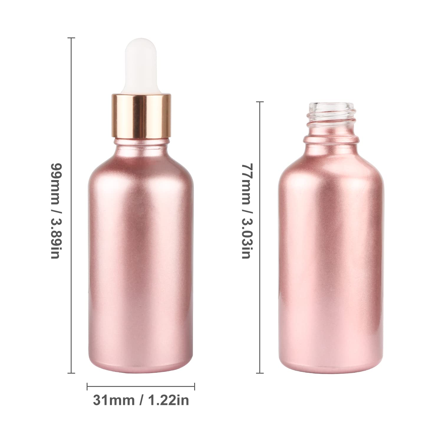 12 Pack Pink Glass Dropper Bottle Essential Oils Bottle With Glass Eye Dropper Perfume Sample Container Glass Vials For Liquids (30ml/1oz)