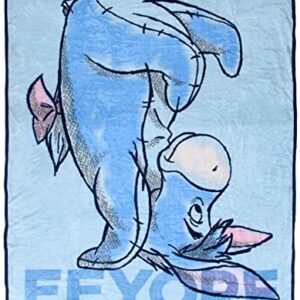 Disney Winnie The Pooh Eeyore Handstand Micro Raschel Fleece Throw Blanket 48" x 60"