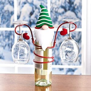 Christmas Wine Glass Holder Wine Racks Counter top Freestanding Metal, Uniquie Ornament for Home Decor & Kitchen Storage Rack, Bar, Wine Cellar, Shelves, Counter, Cabinet, Pantry (Mix)