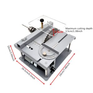 Mini Table Saw Maximum 1.38 inch Cutting Depth, 150W Multifunctional Precision Hobby Table Saw Small Cut Off Saw, for PCB/Wood/Plastic Cutting