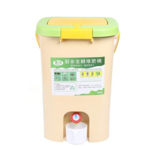 food waste compost bin, 21l bokashi bucket kitchen food waste bucket recycle composter aerated compost bin portable indoor storage composting collector container trash pail