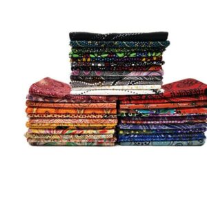 Fields 10 Fat Quarters - Assorted Australian Aboriginal M&S Textiles Nambooka Kangaroos Aborigine Indigenous Outback Bush Camp Goanna Waterhole Quality Quilters Cotton Fabric Bundle M491.15