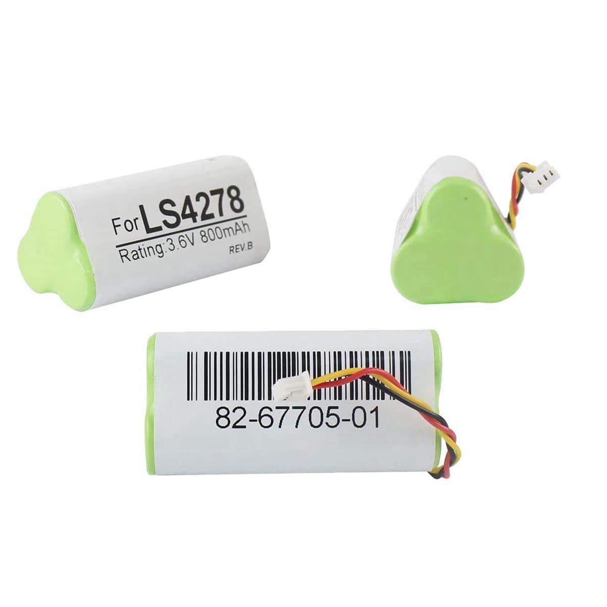 PARTSHE 3-Pack Battery for Zebra Motorola LS4278 LS4278-M LI4278 DS6878 Barcode Scanner 800mAh 3.6V Ni-Mh PN 82-67705-01 BTRY-LS42RAAOE-01