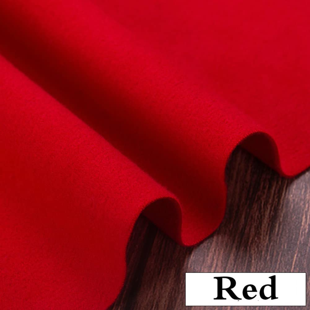 GNSN Wool Cashmere Fabric Thicken Double-Sided Imitation Woolen Winter Coat Material (Red,59x39 in/150x100 cm)