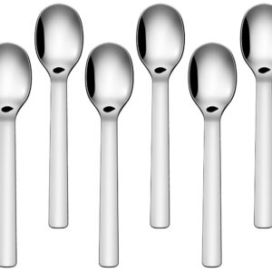 Krihan Demitasse Espresso Spoons, Mini Coffee Spoon Set of 6, 18/10 Stainless Steel Teaspoons, 5.43-Inch Small Spoons for Dessert, Tea & Coffee, Dishwasher Safe