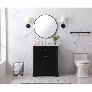 Elegant Decor Indoor Modern Under Sink Bathroom Fixtures Storage Organizer Cabinet 36 inch Single Bathroom Vanity - Teak