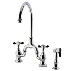 kingston brass ks7791bexbs essex bridge kitchen faucet, polished chrome, 8 x 7.75 x 16.75