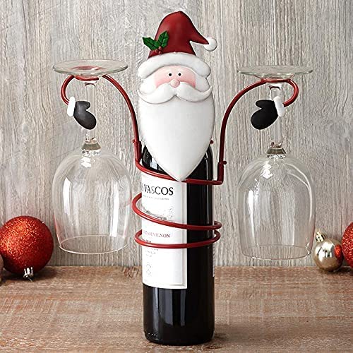 Christmas Wine Glass Holder Wine Racks Counter top Freestanding Metal, Uniquie Ornament for Home Decor & Kitchen Storage Rack, Bar, Wine Cellar, Shelves, Counter, Cabinet, Pantry (Mix)