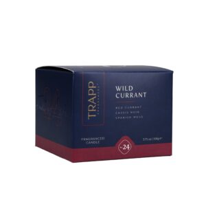 Trapp - No. 24 Wild Currant - 3.75 oz. Small Poured Candle - Aromatic Home Fragrance with Fruity Scent of Red Currant, Cassis Noir, & Spanish Moss Notes - Soy Wax Blend