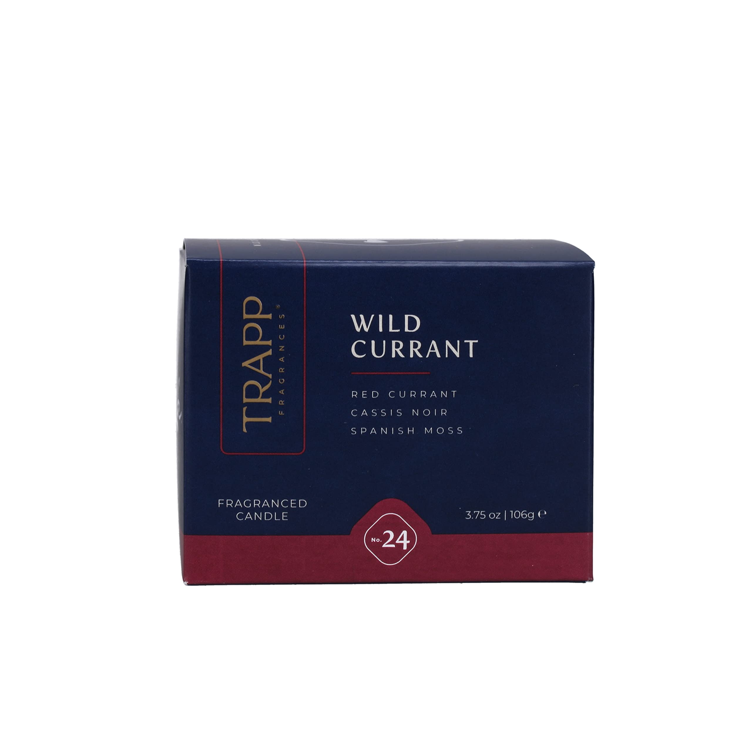 Trapp - No. 24 Wild Currant - 3.75 oz. Small Poured Candle - Aromatic Home Fragrance with Fruity Scent of Red Currant, Cassis Noir, & Spanish Moss Notes - Soy Wax Blend