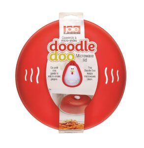 joie doodle doo microwave splatter shield lid, protects against messes, bpa-free plastic, red, 1 count