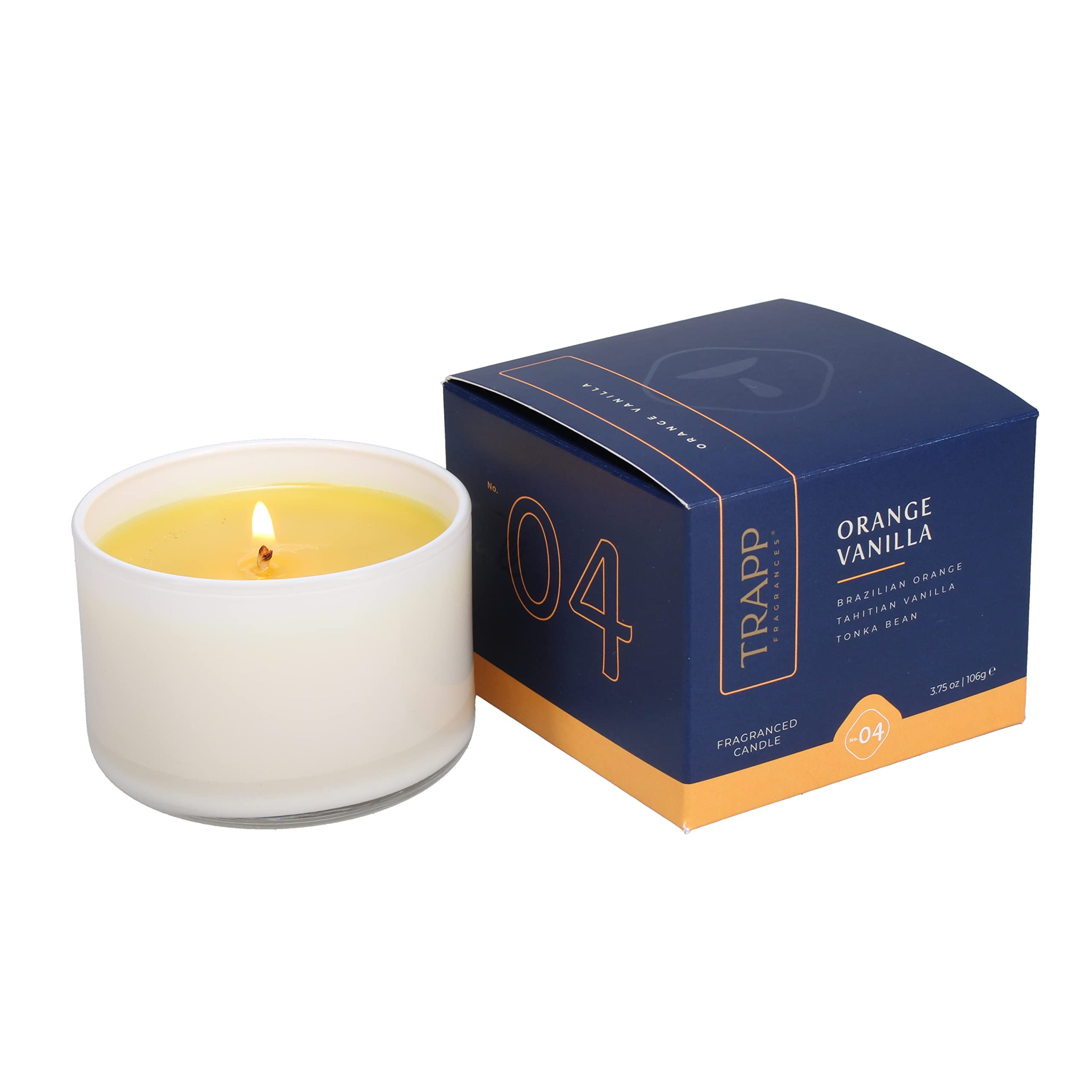 Trapp - No. 4 Orange Vanilla - 3.75 oz. Small Poured Candle - Aromatic Home Fragrance with Fruity Scent of Brazilian Orange, Tahitian Vanilla, & Tonka Bean Notes - Soy Wax Blend