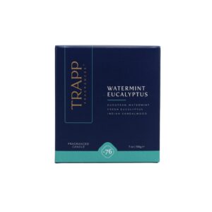 Trapp - No. 76 Watermint Eucalyptus - 7 oz. Signature Candle - Aromatic Home Fragrance with Fresh Scent of European Watermint, Fresh Eucalyptus, & Indian Sandalwood Notes - Petrolatum Wax