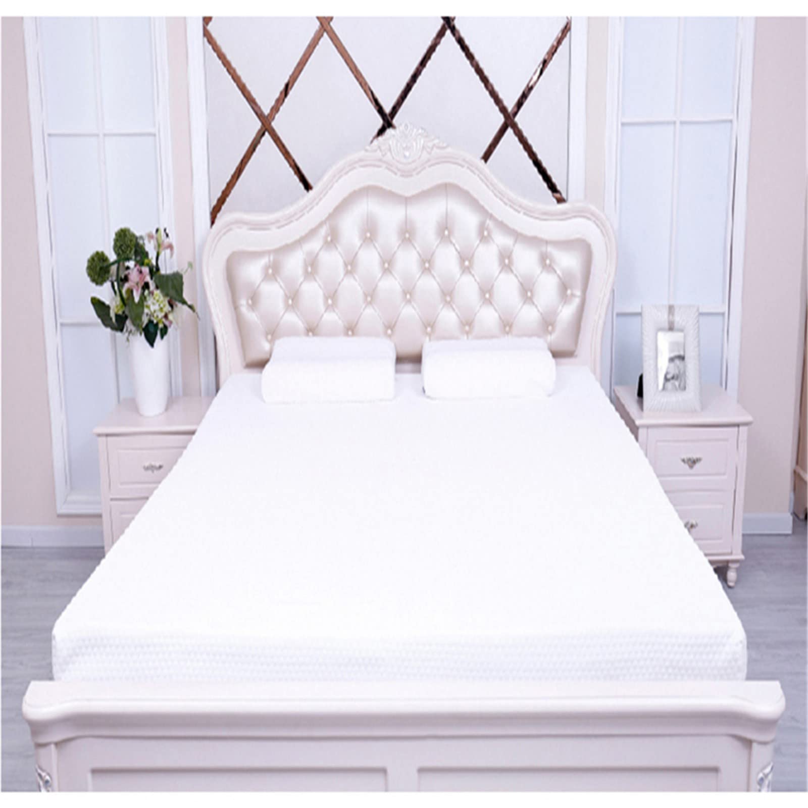 xqwz White Latex Mattress Topper King 100% Natural Latex Mattresses Tatami Slow Rebound Home Single Double Mattress Family Bedspreads King Queen Twin Full Sizebaibaibaibai10.28