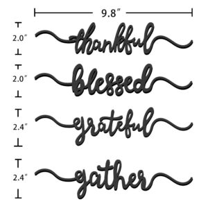 Partico Thankful Place Cards Thanksgiving Table Decor Grateful Gather Place Card Settings (Black Word 8 Pieces)