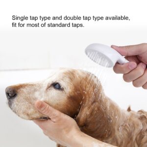 Zerodis Pet Faucet Sprayer, Pet Shower Spray Head Hose Push On Bath Tub Sink Faucet Attachment Washing Hair Hairdresser for Laundry Bathroom Kitchen(Single Head)