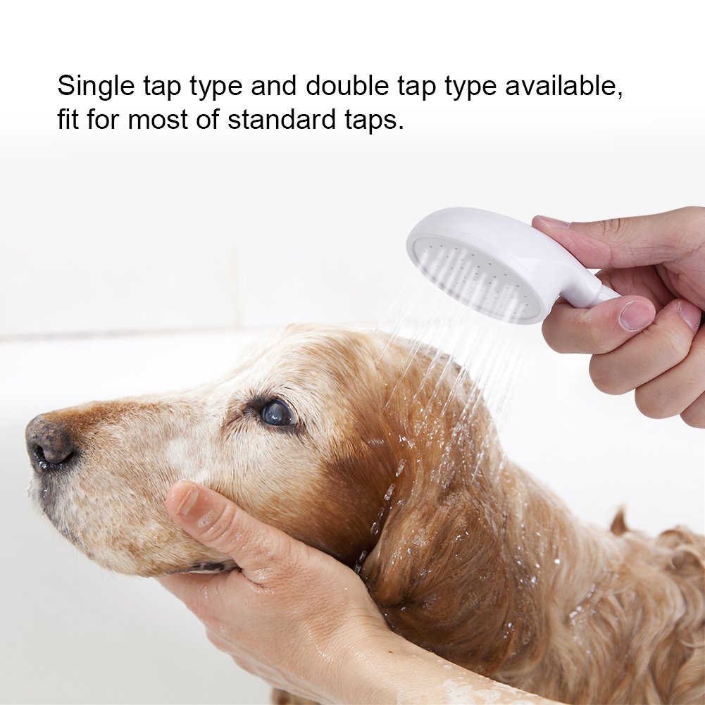 Zerodis Pet Faucet Sprayer, Pet Shower Spray Head Hose Push On Bath Tub Sink Faucet Attachment Washing Hair Hairdresser for Laundry Bathroom Kitchen(Single Head)